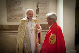 The former Prelate (Lord Chartres) with Sir Colin Berry